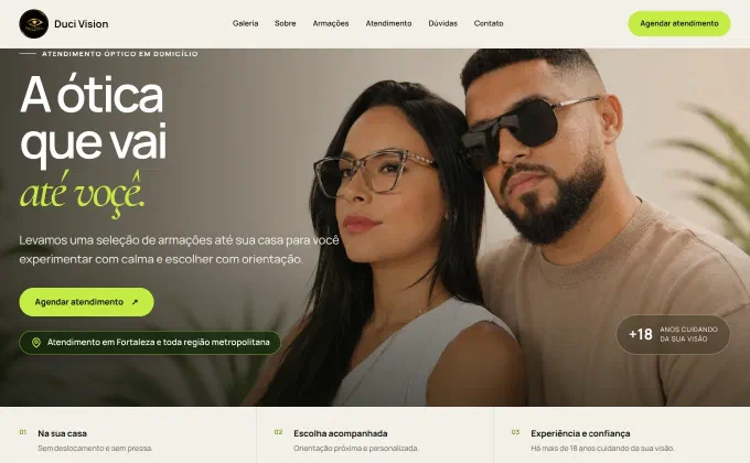 Prévia do site Duci Vision